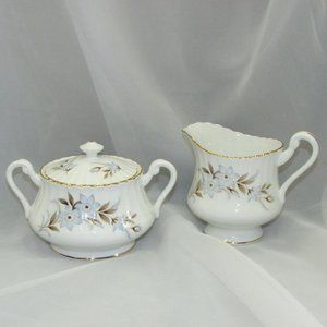 Vintage Royal Standard Fine Bone China Dawn Creamer & Sugar Bowl England Floral
